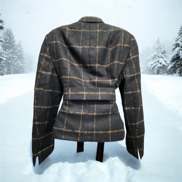 Akris size 10 black camel alpaca designer jacket - Picture 2 of 8